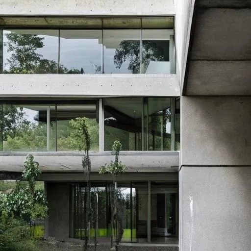 Prompt: brutalist architecture home. with lots of natural light
