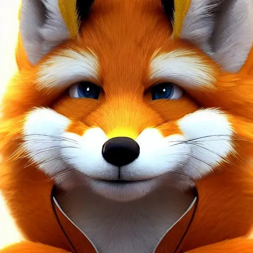 Prompt: Anthropomorphic male yellow fox, wearing hoodie furry, fluffy, cute, humanoid, fursona, cute eyes, adult, tall, hd, white belly, yellow arms, white snout, orange hair, fur,  4k, digital, digital art, art, smiling, blushing