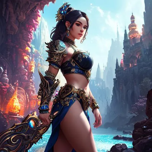 Prompt: illustration art, front, wearing body accessories, epic Instagram, artstation, hyperdetailed intricately detailed , unreal engine, fantastical, intricate detail, splash screen, complementary colors, fantasy concept art, 8k, deviantart masterpiece, oil painting, heavy strokes, splash arts