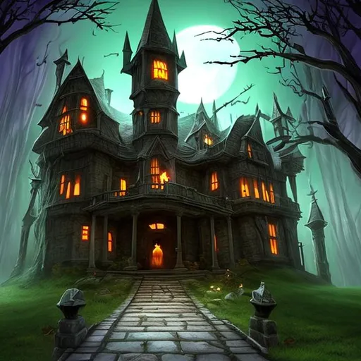 Prompt: Fantasy Spooky School