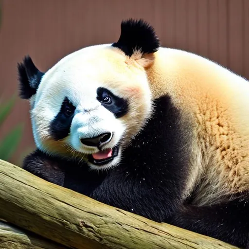 Prompt: lazy panda with big smile