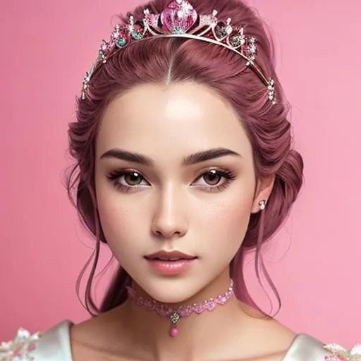  princess wearing pink facial closeup