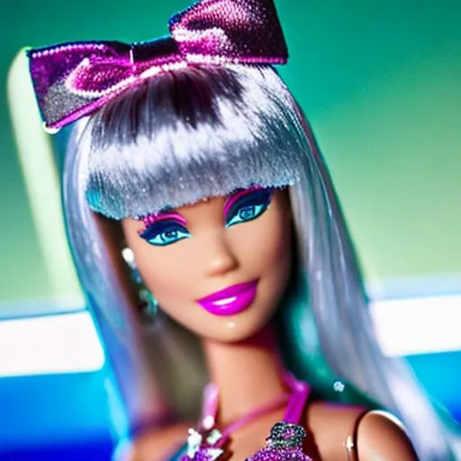 Prompt: Barbie as Rita Ora wearing Prada