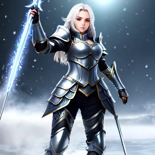 Prompt: 8k resolution hyper realistic full body picture of 8k resolution ultra realistic full body picture of a beautiful girl, wearing silver armor, in fantasy world 
