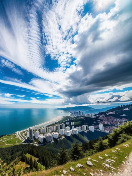 Prompt: long shot scenic professional photograph of {Abkhazia}, perfect viewpoint, highly detailed, wide-angle lens, hyper realistic, with dramatic sky, polarizing filter, natural lighting, vivid colors, everything in sharp focus, HDR, UHD, 64K