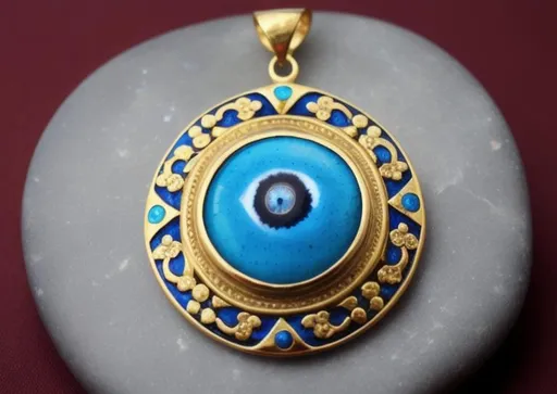 Prompt: Blue eye talisman