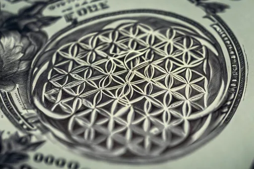 Prompt: flower of life and money