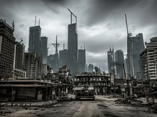 Prompt: post-apocalyptic city 



