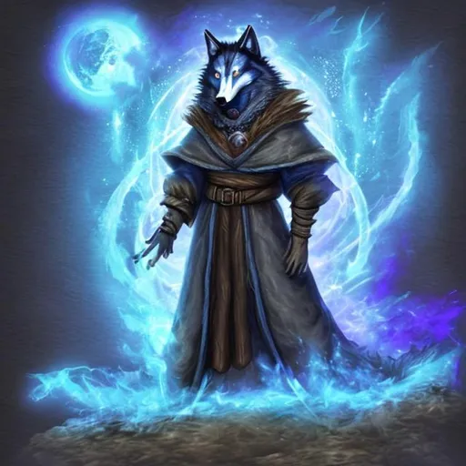 Prompt: Mage wolf