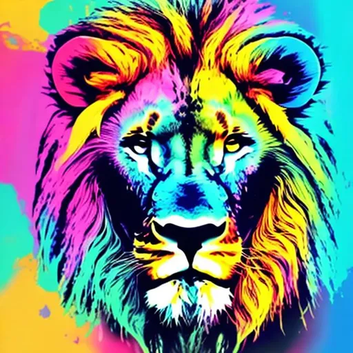Prompt: Leo the Lion 
bright color pop
Art Pop
splash



