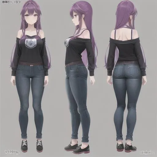 Prompt: full body character concept art of a girl next door anime style | | pixar - cute - fine - face, pretty face, realistic shaded perfect face, fine details, reference sheet, Concept Art.   reference sheet, different expressions,  different poses, concept sheet, side profile, back profile character sheet of cute jk female   studio ghibli, digital art,  highly detailed, concept art, beautiful, masterpiece