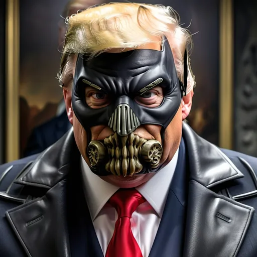 Prompt: president Donald trump as the villain bane from batman