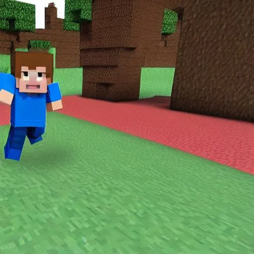 Prompt: Minecraft Steve playing soccer