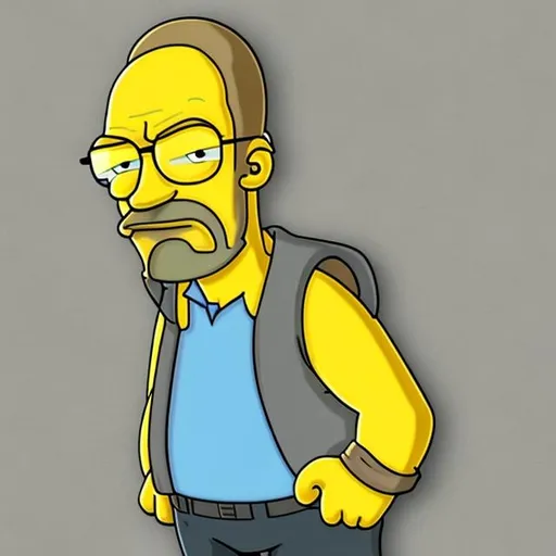 Prompt: walter white as a simpson