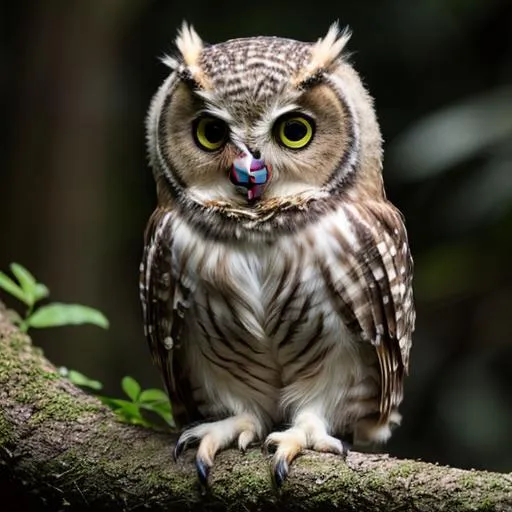 Prompt: Baby owl creature from the magical forest, hyperdetailed, hyperrealistic