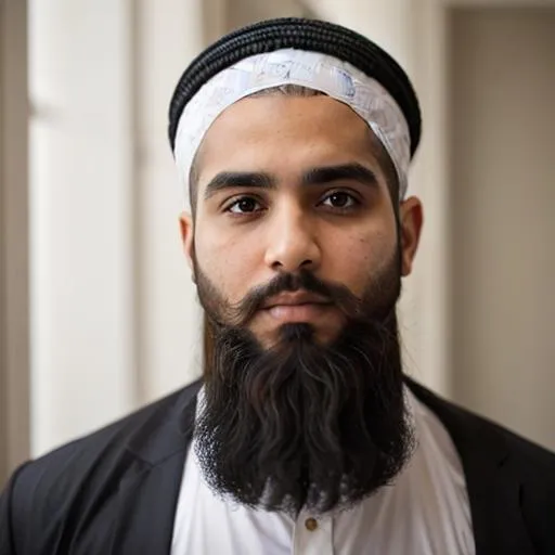 Prompt: a beard muslim man