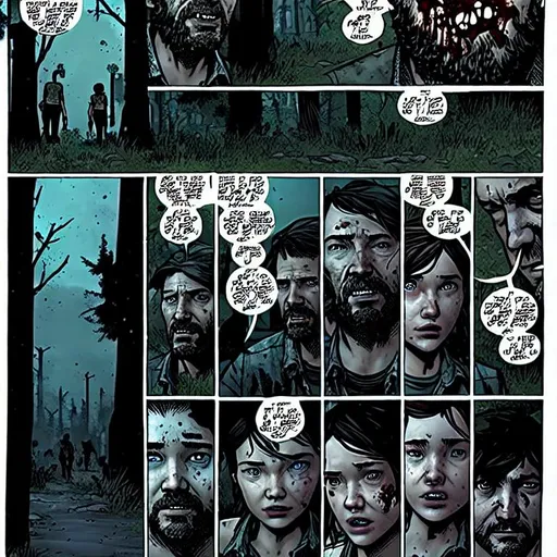 The last of us comics 4k, ellie in DC-style panels