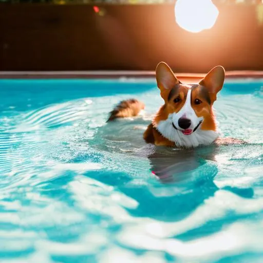 Corgi floating best sale in pool