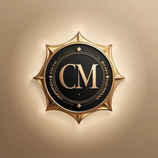 Prompt: Simple, fancy CM logo, high quality, minimalistic design, luxurious gold and black tones, soft and elegant lighting