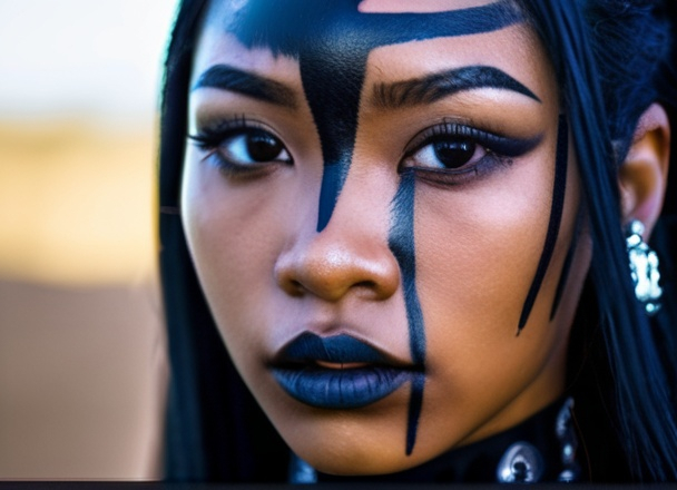 norwegian black metal, face paint, scary, beautiful