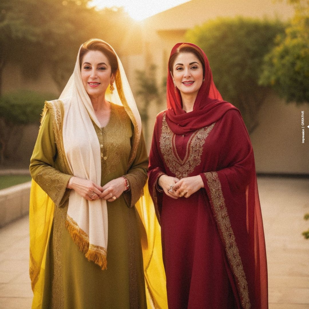 Prompt: Benazir Bhutto and Maryam Nawaz created by Ai Generated 