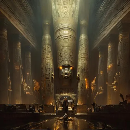 Prompt: Welcome to the elegant beutiful golden Surreal Atmosphere of Egyptian mummy coffin, highly detailed, sharp focus, vivid colors, intricate design, dramatic, character design, sharp focus, dramatic lighting, art by Abbott Handerson Thayer and Jeremy Mann
epic scene, biblical, cinematic, universe