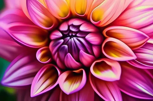 Prompt: Close up of a beautiful dahlia, oil painting, intricate, sharp focus. 