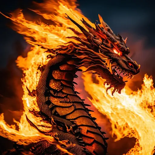 Prompt: Fire Dragon photografic