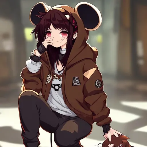 Female mouse furry, cute anime profile picture, wear