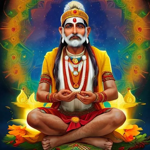 Prompt: A Sanatani man seeks to deepen his spiritual connection and understanding of the divine. He may engage in rituals, worship deities, read scriptures, and participate in spiritual practices to nurture his relationship with the divine.