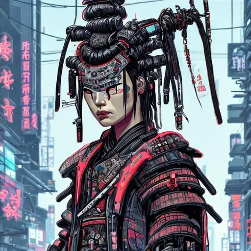 Prompt: Cyberpunk Samurai