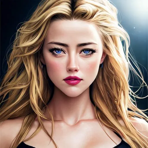 Prompt: photo realistic portrait of Amber Heard, centered in frame, facing camera, symmetrical face, ideal human, 85mm lens,f8, photography, ultra details, natural light, light background, photo, Studio lighting, 4K, ultrarealistic