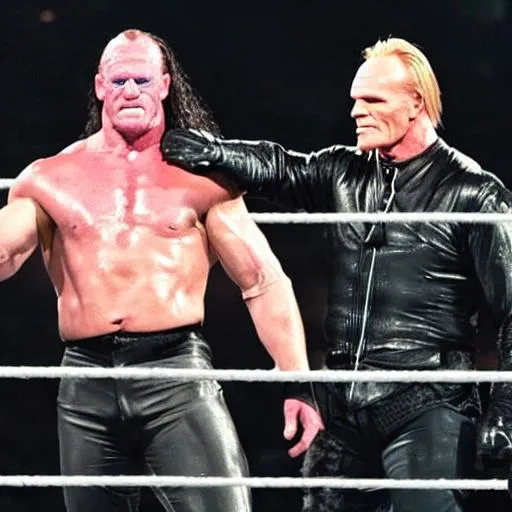 Prompt: WWE Undertaker and Sting WrestleMania