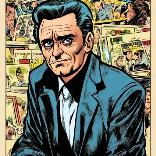 Prompt: Johhny Cash as a comic book character
