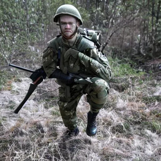 Prompt: Swedish soldier fighting satan