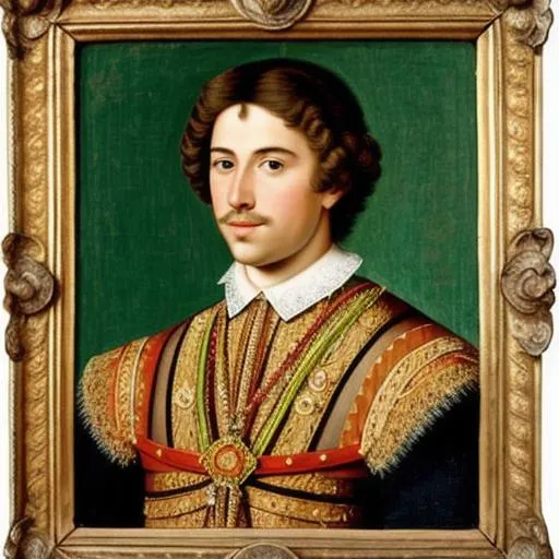 Prompt: portrait of a 16th-century Spanish light-haired prince