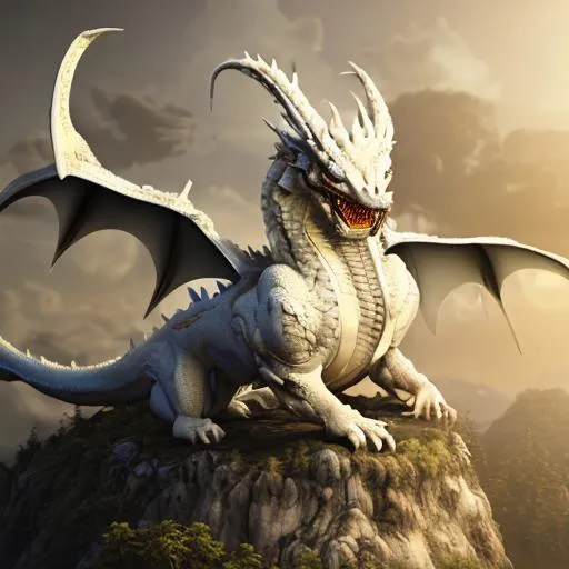 Prompt: emperor's white dragon with glowing yellow eyes, floating sky palace background, old chinese style, hyper realistic, white mix with golden, full body