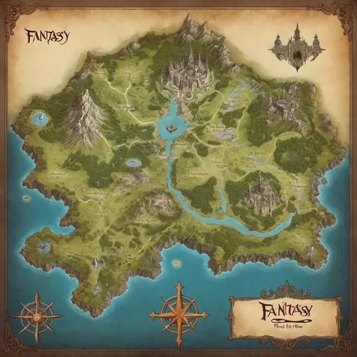 Prompt: Fantasy map