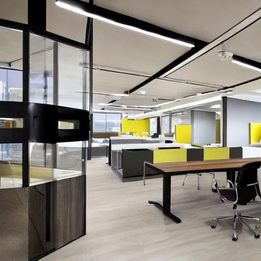 Prompt: high end fancy office that is engaging to look at with products people would love to buy