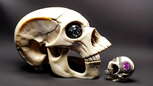 Prompt: Ram skull with diamonds in eye socket