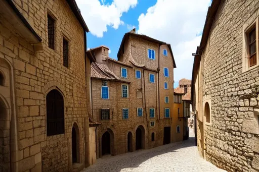 Prompt: Medieval European city streets.