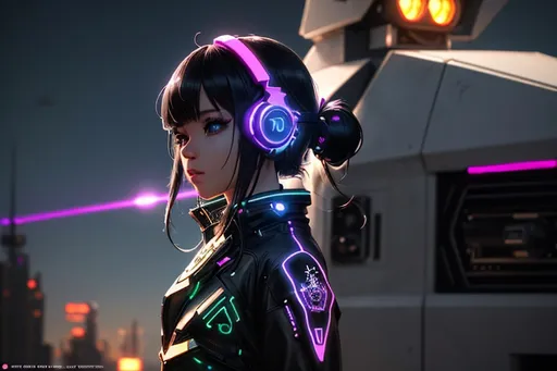 Prompt: majestic futuristic vibes outdoors cuberpunk slums, black tone dark outdoors background, fullbody anime style picture with a very intricate world full body image of cute girl in futuristic jacket gear and weapon next to a mech vehicle car in a cuberpunk world, intricate landscape, downward angle full bodyand small waist perfect face, refracting,neon lights, wearing gaming headphones synthwave style , cute anime girl,perfect composition, hyperrealistic, render, super detailed, 8k, high quality, trending art, intricate details, highly detailed, creative, glistening, refracting, leaves art, smooth shiny lighting, light reflect off skin hyper realistic,hdr, micro details, dark anime details, perfect compensition western battle background, perfect composition, hyperrealistic, render, super detailed, 8k, high quality, trending art, trending on artstation, sharp focus, studio photo, intricate details, highly detailed, creative, hair, fan art, glistening, futuristic goggles gamer, very cool detailed, realistic smooth lighting, side view, realistic, sharp lines, black tone background