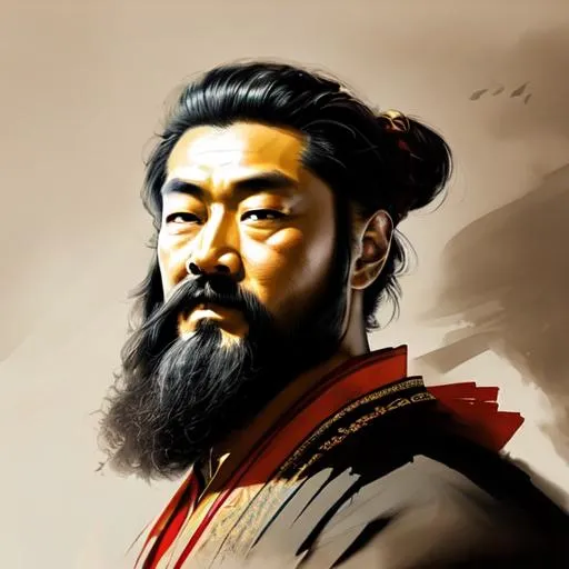 Prompt: guan yu, three kingdoms, a beautiful chinese landscape, a fantasy digital painting by greg rutkowski
raw picture, photorealistic, Highest quality, masterpiece, 8K ultra-clear picture quality, ultra-realistic, ultra-delicate, divine level, extreme detail, ultra-fine, ultra-exquisite facial features, extreme hair, realistic, micro 3D extreme realistic style, ultra-beautiful, extreme details, rich in details, photo sense
