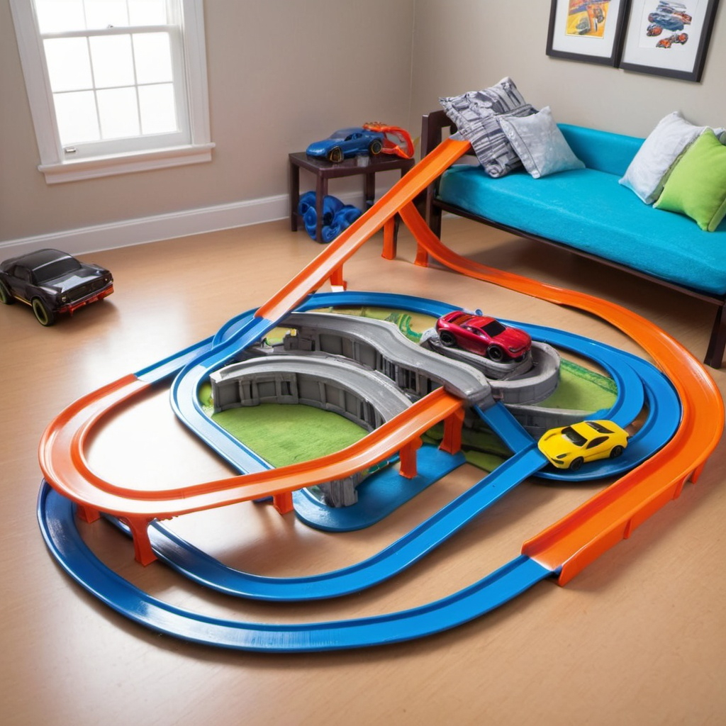 hotwheels track in room