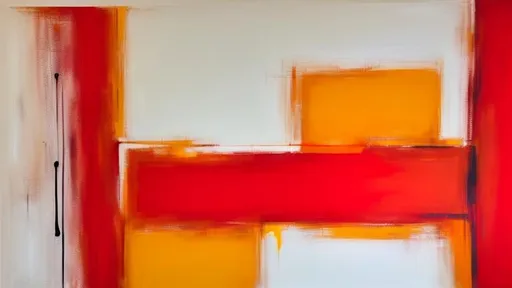 Prompt: Abstract painting, minimalist, 90% white space, straight lines orange, red and yellow