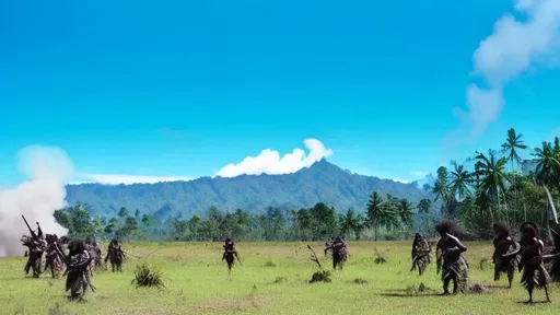 Prompt: Papua New GUINEA in war
