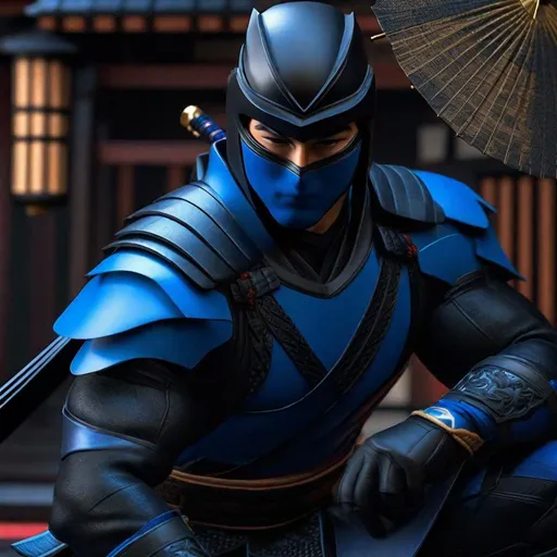 Prompt: Portrait of {  Ninja  d Grayson Nightwing } in  {edo era Japan}, perfect composition, hyperrealistic, super detailed, 8k, high quality, trending art, trending on artstation, sharp focus, studio photo, intricate details, highly detailed,happy face, by greg rutkowski