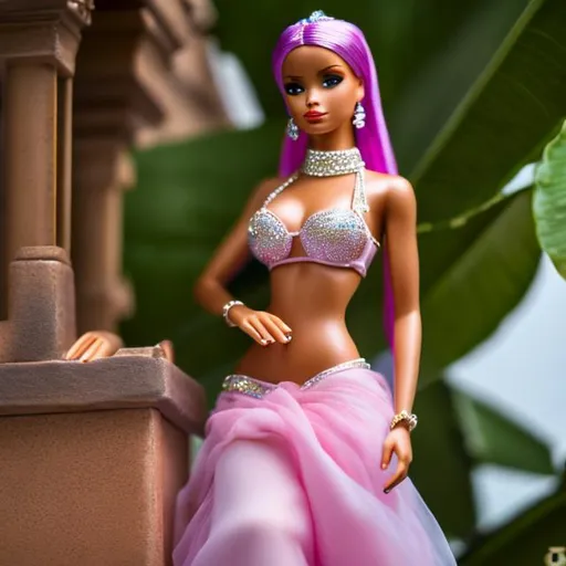 Prompt: Highest quality picture of a very detailed Cuban  
Barbie princess