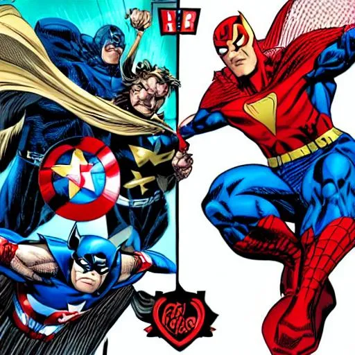 Prompt: dc vrs marvel






