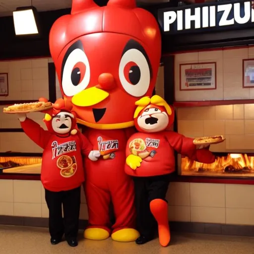 Prompt: pizza hut mascot